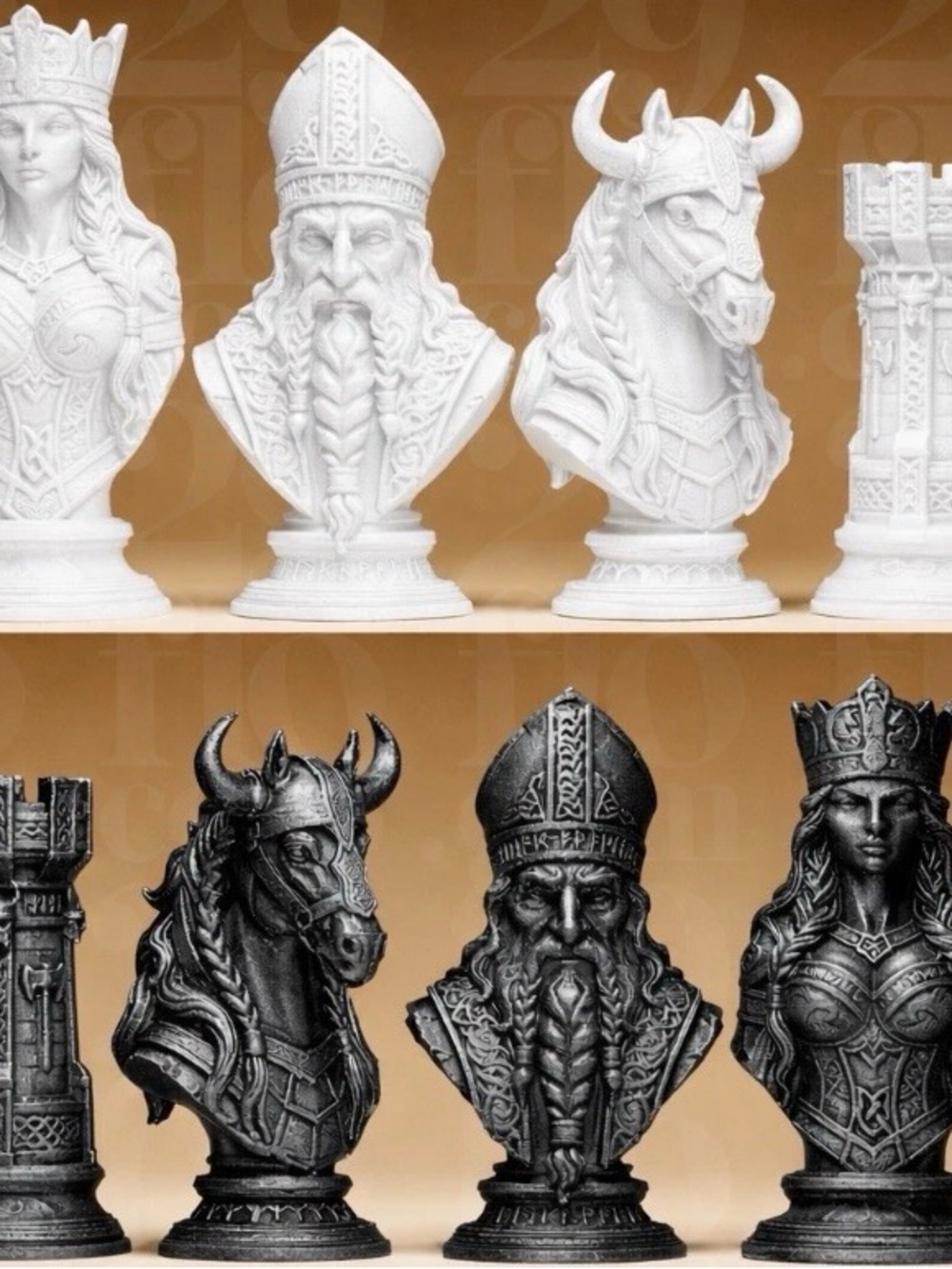 Custom Nordic/Viking Styled Chess Pieces